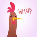 Cartoon cute rooster icon. Vector illustration of a cool rooster head. Royalty Free Stock Photo