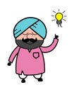 Cartoon Cute Sardar Got an idea