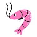 Cartoon cute shrimp illustration