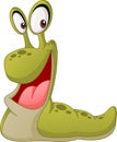 Cartoon cute slug. Vector illustration of funny happy animal. Royalty Free Stock Photo