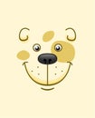 Cartoon smiling dog face background