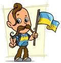 Cartoon standing cossack boy character