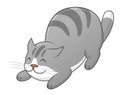 Cartoon cute stretching cat