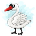 Cartoon cute swan isolated on white background Royalty Free Stock Photo