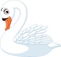 Cartoon cute swan isolated on white background Royalty Free Stock Photo