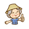 Cartoon Cute Thai Farmer Character.