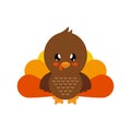 Cartoon cute turkey