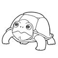 Cartoon cute turtle coloring page vector Royalty Free Stock Photo