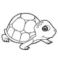 Cartoon cute turtle coloring page vector Royalty Free Stock Photo