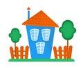 Cartoon cute village house