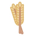 Cartoon Cute Wheat Emoji Icon Isolated