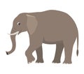 Cartoon cute wild animal, big gray elephant