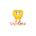 Cartoon cute yellow lion logo design vector graphic symbol icon sign illustration creative ide
