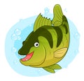 Cartoon cute yellow perch Royalty Free Stock Photo