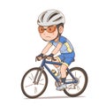 Cartoon cyclist boy.