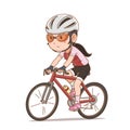 Cartoon cyclist girl.