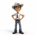 Charming Hispanicore Cartoon Character In Hat And Jeans