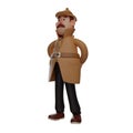 Cartoon 3D Detective with cool pose