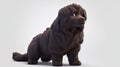 cartoon 3d illustration of a cute Newfoundland dog with black fur and high detail Royalty Free Stock Photo