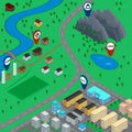 Cartoon 3D map landscape Royalty Free Stock Photo