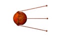 Cartoon 3d old sputnik. Rusty artificial Earth satellite isolated on white background. Vector illustration Royalty Free Stock Photo