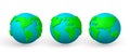 Cartoon 3d planet Earth on white background in minimal style. Vector illustration Royalty Free Stock Photo