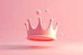 Cartoon 3d render of a crown. Minimal creative concept. Royalty, winning, victory, success, game, leadership. Perfect quality,