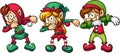 Cartoon dabbing Christmas elves