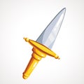 Cartoon dagger with short blade. Vector illustration