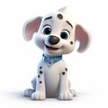 Cartoon Dalmatian: A Cute And Colorful 3d Pixar-style Dog Baby