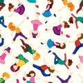 Cartoon dancer seamless pattern