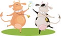 Cartoon dancing cow