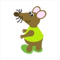 Cartoon of a Dancing Mouse Royalty Free Stock Photo