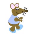 Cartoon of a Dancing Mouse Royalty Free Stock Photo