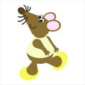 Cartoon of a Dancing Mouse Royalty Free Stock Photo