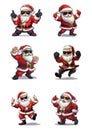 cartoon of a dancing Santa Claus