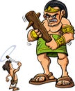 Cartoon David and Goliath Royalty Free Stock Photo