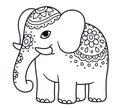 Cartoon decorated elephant doodle