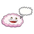 cartoon decorative cloud with speech bubble