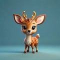 cartoon deer 3d render illustration animated art concept image