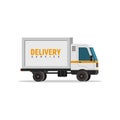 Cartoon delivery truck isolated vector object. Cargo auto on white background. Logistics icon Royalty Free Stock Photo