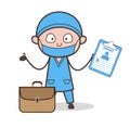 Cartoon Dentist Showing Dental Report Vector Concept