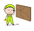 Cartoon Depressed Worker After Failure in Work Vector Concept