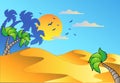 Cartoon desert landscape Royalty Free Stock Photo