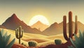 Cartoon desert landscape Royalty Free Stock Photo