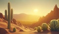 Cartoon desert landscape Royalty Free Stock Photo