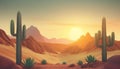 Cartoon desert landscape Royalty Free Stock Photo