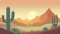 Cartoon desert landscape Royalty Free Stock Photo