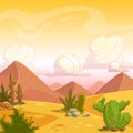 Cartoon desert landscape