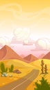 Cartoon desert landscape Royalty Free Stock Photo
